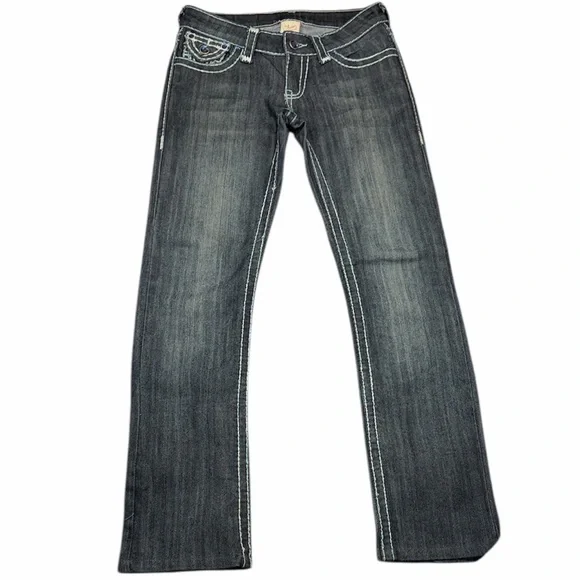True Religion Jeans | Blue Stitch & Royal Blue Button Detail - Picture 2 of 2